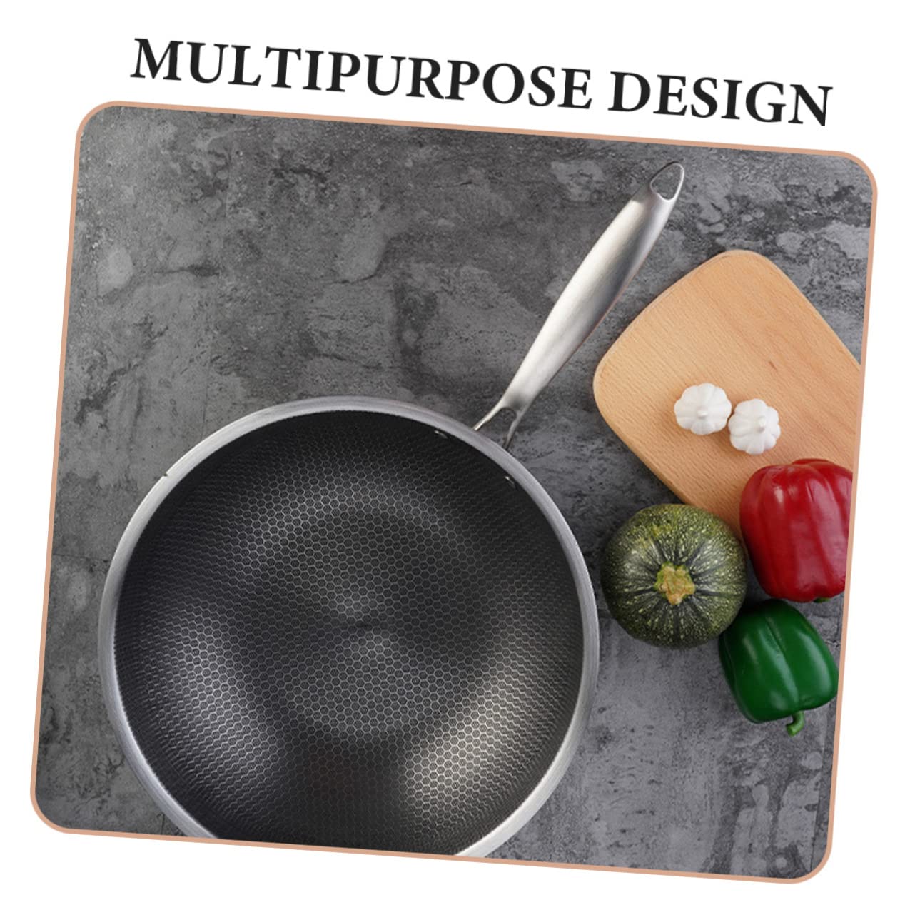 HOLIDYOYO Wok for Electric Stove Wear-resistant Single Handle Wok Non Stick Easy to Clean Safe