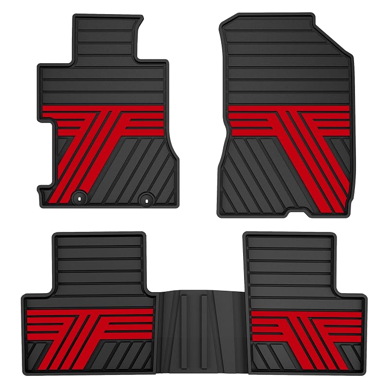 Tapetes automotivos de borracha TTX LIGHTING para Honda Civic Sedan 2006–2011, preto e vermelho, 1 unidade