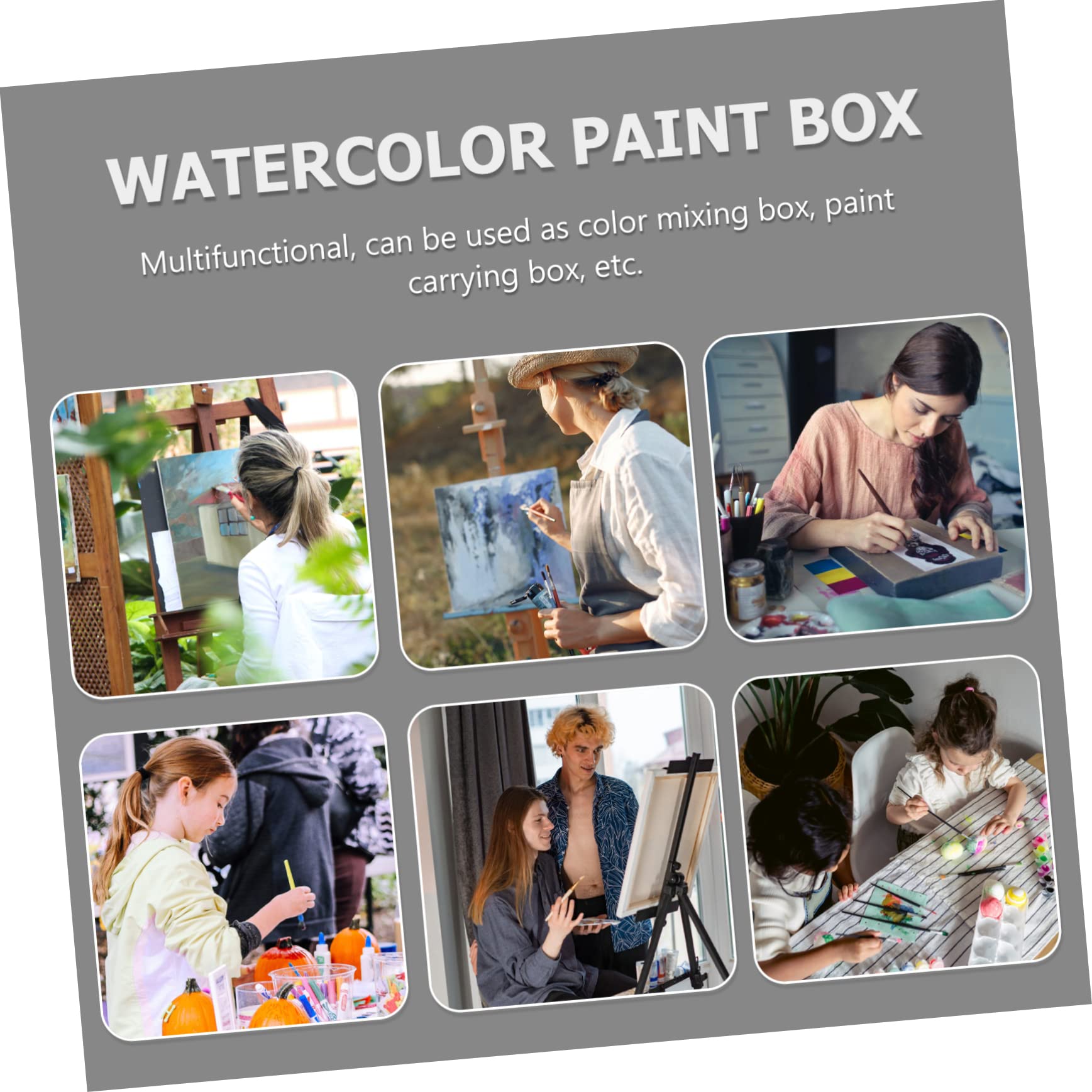 Boîte à Pigments Étanche en Abs 36 Compartiments, Boîte de Peinture Aquarelle Pratique et Hermétique pour Artistes et Amateurs