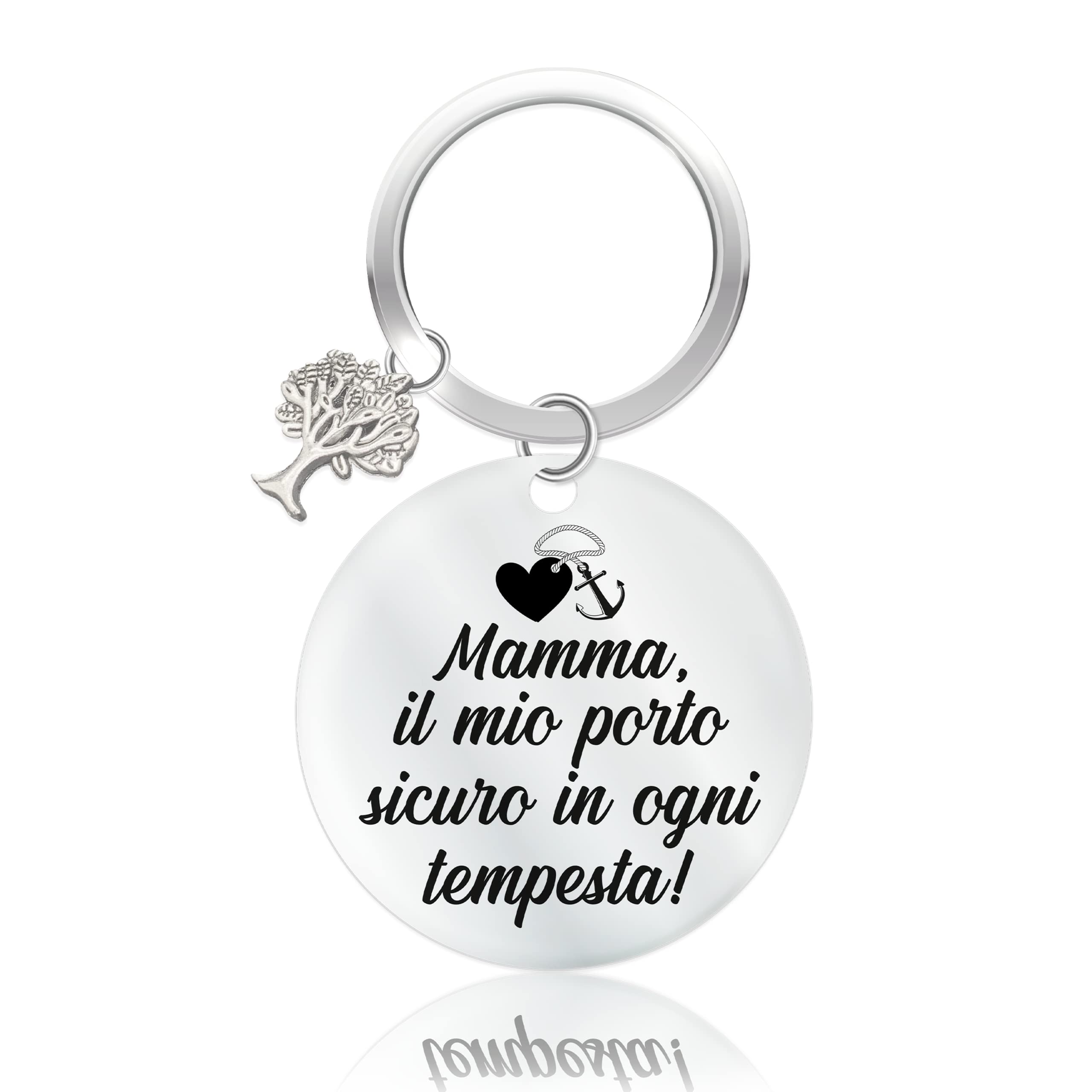 GUOYU Portachiavi Personalizzato Per Mamma - Regalo Per Festa Della Mamma, Compleanno, Natale Da Figlia O Figlio - Gioiello Con Sacchetto Di Velluto