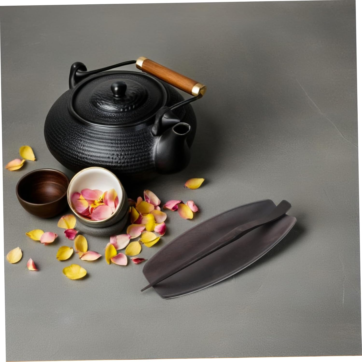 SOLUSTRE 1set Chinese Wood Tea Leaf Spoon Set Creative Sandalwood Tea Ceremony Accessories Scoop Set for Kung Fu Rituals for Loose and Coffee Bean Presentation