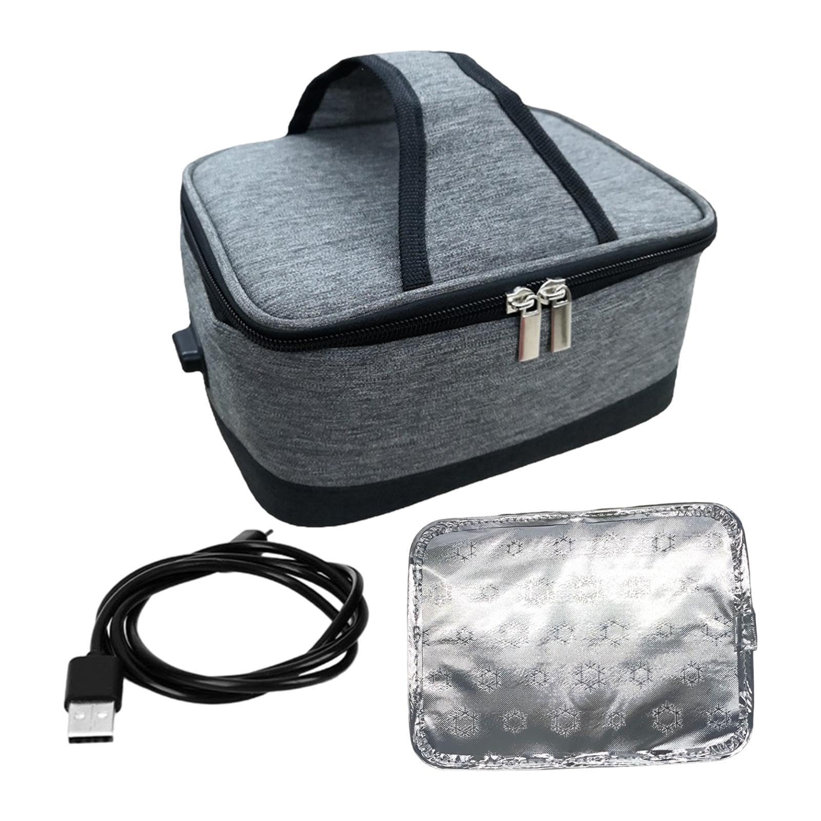 Bolsa Térmica para Lancheira com Zíper, Bolsa Térmica Elétrica USB, Aquecedor de
