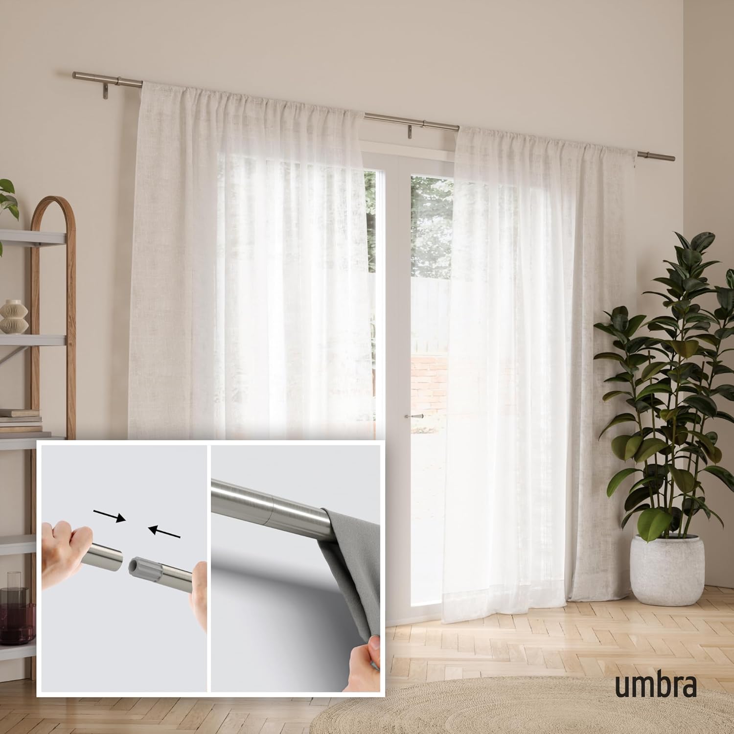 Umbra 1022629-411 Zen Curtain Rod, Nickel