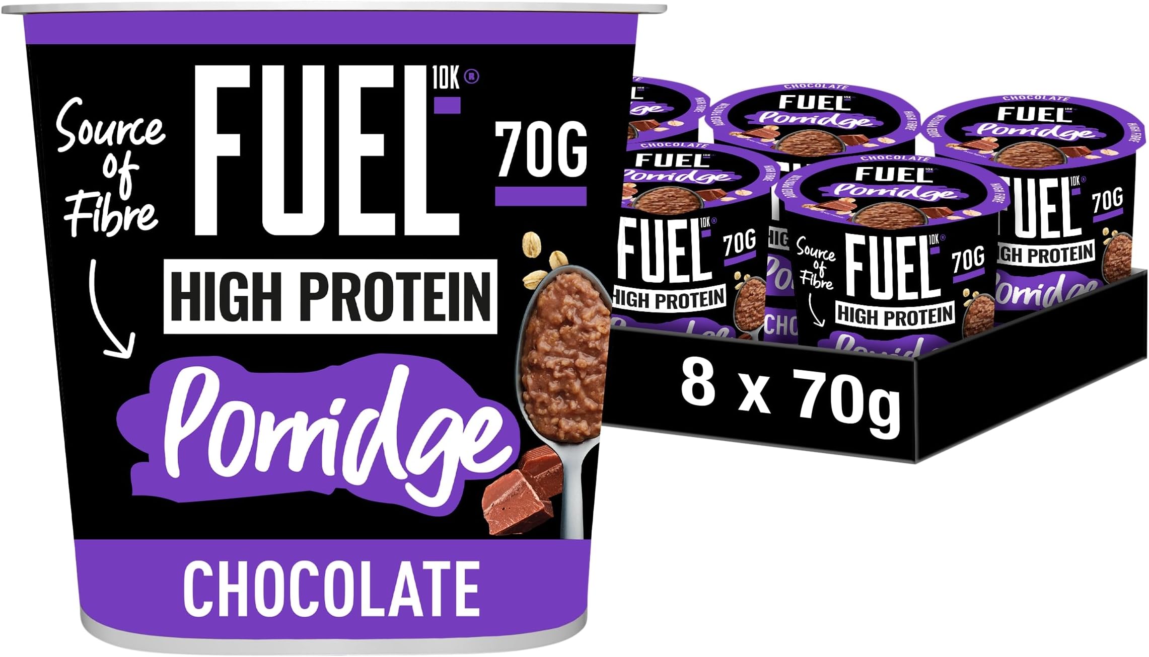 Porridge Pots, Chocolate - 8x70g - High Protein On The Go Breakfast