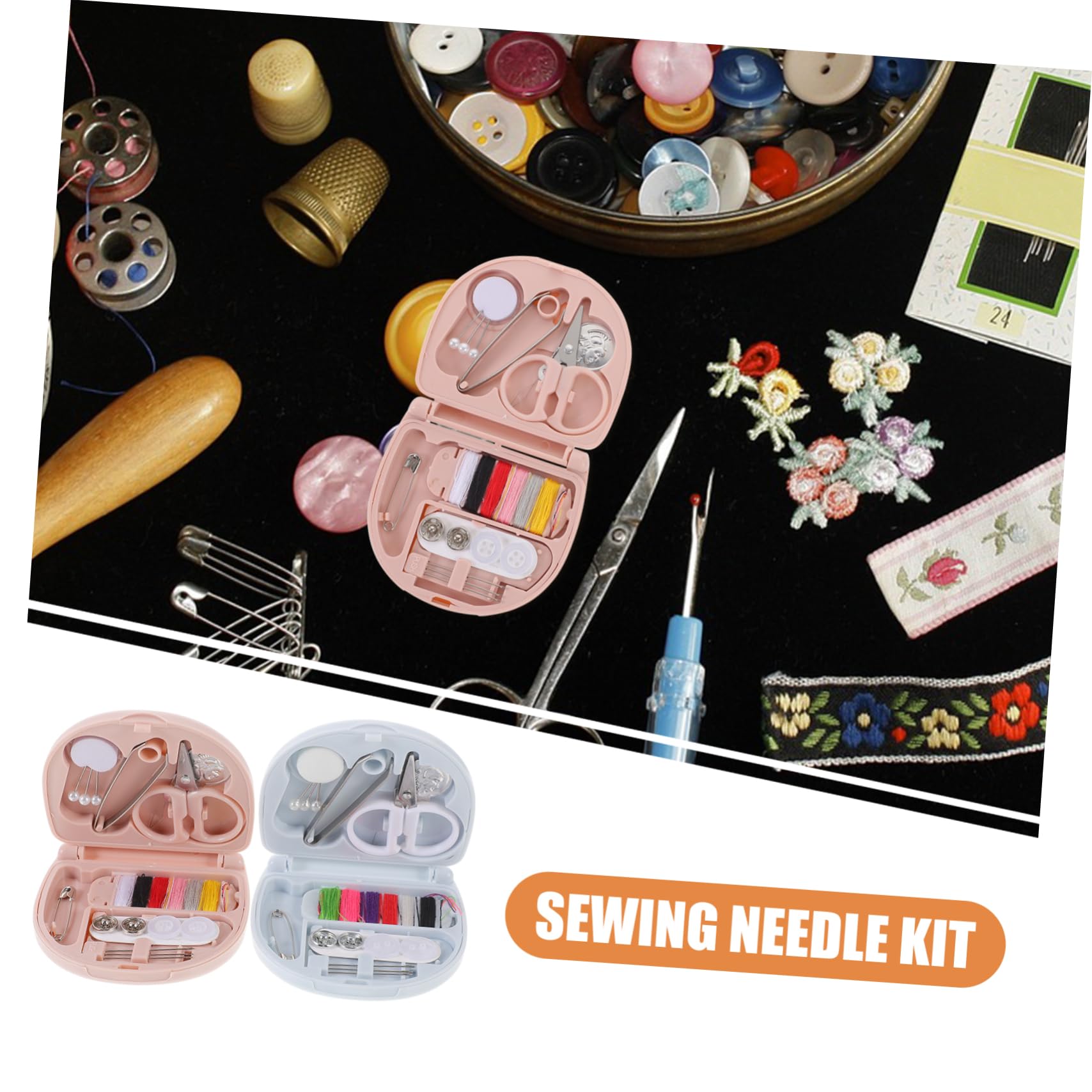 Scatola Kit Cucito da Casa Portatile 8 Set in Plastico