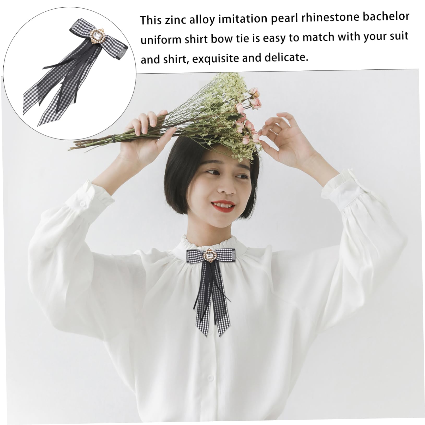 PRETYZOOM Pearl Bow Tie for Women Girls Bow Tie for Women Modern Fashion Imitated Pearl Design