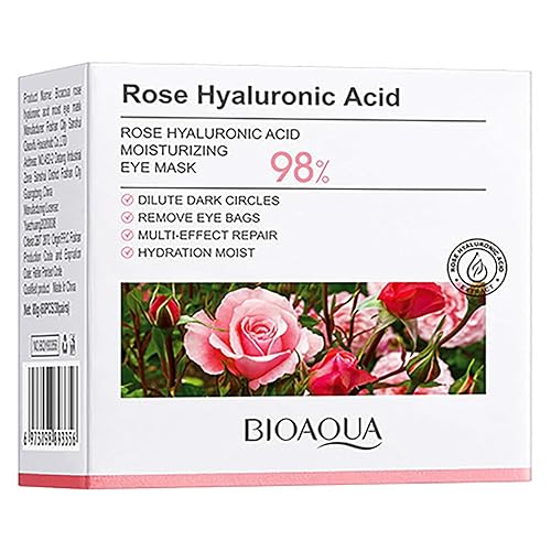 BIOAQUA Rosa ácido hialurónico hidratante máscara de ojos círculos oscuros elimina bolsas de ojos hidratación piel 2.82 oz (60pcs30pairs)