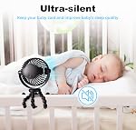 Ventilateur portable mini PaPaFboy, ventilateur rechargeable petit clip pour poussette, trépied flexible détachable à 3 vitesses, rotation à 360° pour refroidissement de siège auto, lit de bébé, tapis roulant, essentiels de voyage