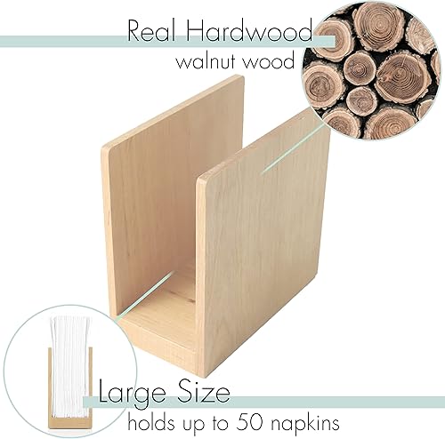 Miniatura 10 de Servilletero para mesa  Servilleteros de madera de granja, blanco simple vertical vertical mesa de comedor dispensador de servilletas de cóctel,