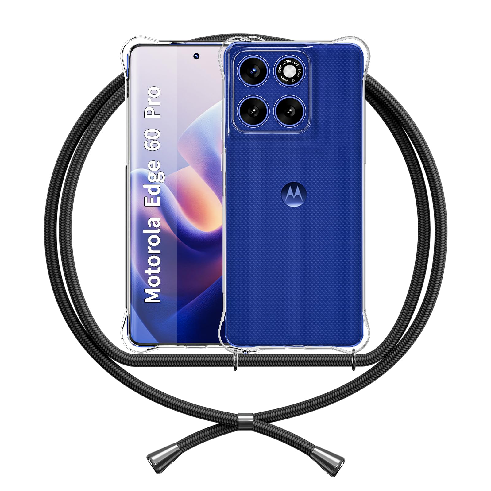 Cover Compatibile Con Motorola Edge 40 Neo, Custodia Trasparente Silicone Con Anello Ruotabile - Foto 7