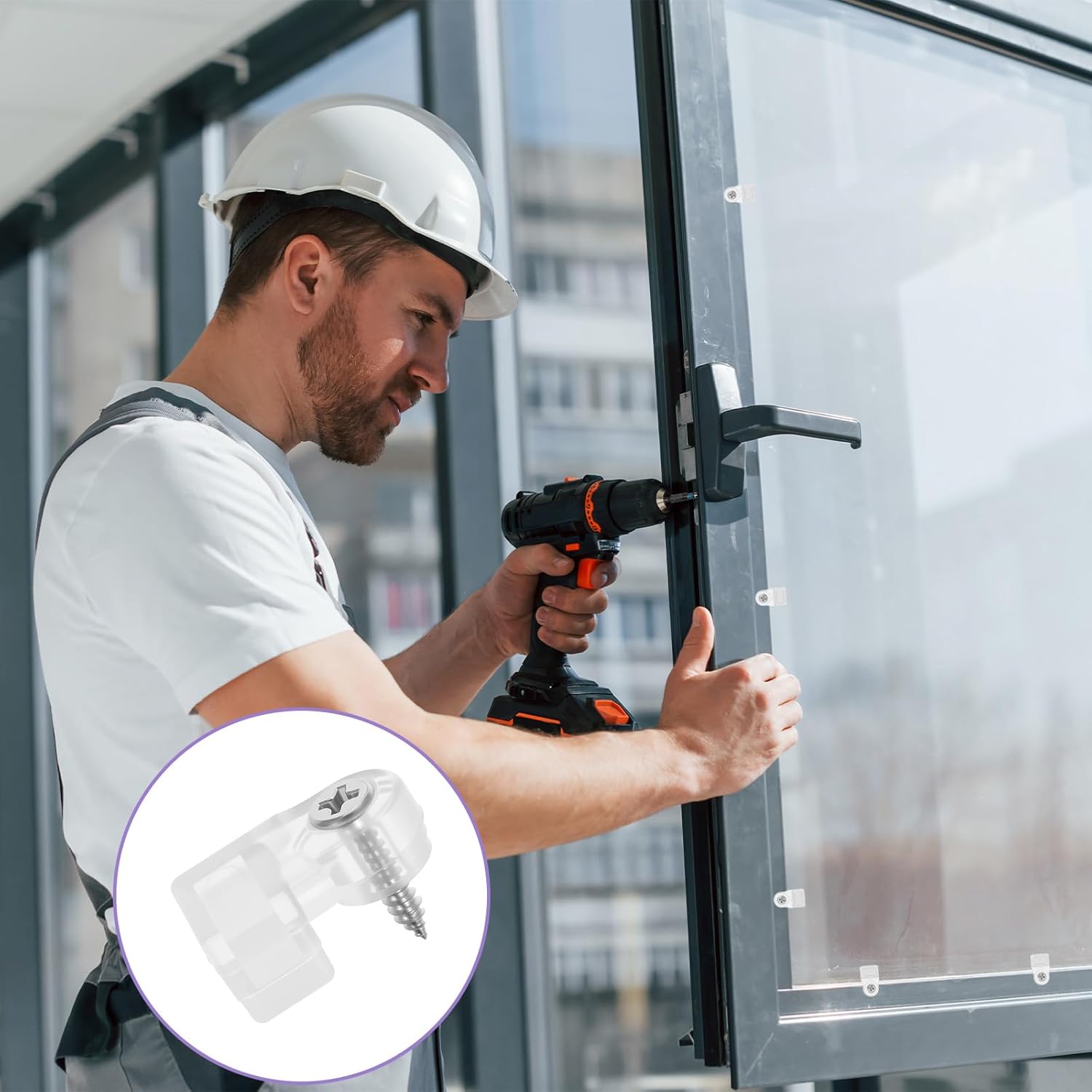 25 Pcs Universal Glass Panel Clips, Mirror Mounting Clips with Screws, Plastic Storm Door Window Clips, Glass Holders for Cabinet, Window, Door, Mirror Fixing