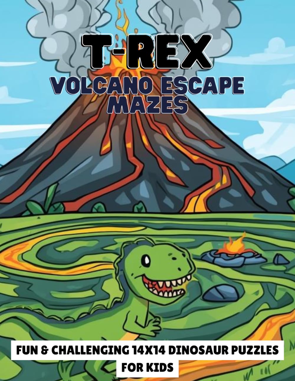 T-Rex Volcano Escape Mazes: Fun & Challenging Dinosaur Puzzles for Kids