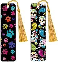 Vista 29 de WIRESTER Juego de 2 marcapáginas de metal con borla dorada clara para estudiantes, lectores, profesores, amantes de los libros, posturas divertidas