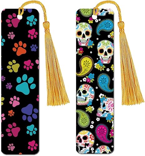 Miniatura 29 de WIRESTER Juego de 2 marcapáginas de metal con borla dorada clara para estudiantes, lectores, profesores, amantes de los libros, posturas divertidas