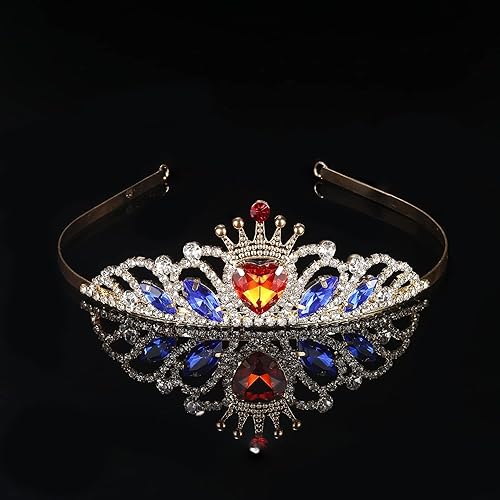 Vista 13 de Evie - Disfraces de los descendientes para niñas, pelucas de cosplay para niñas, peluca de cosplay con corona para disfraces de Halloween y fiesta