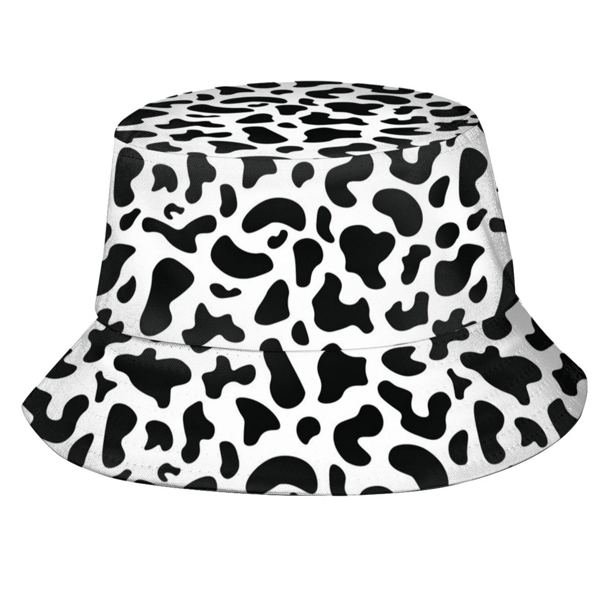 Funny Cow Bucket Hat for Men Women, Packable Reversible Sun Hats Fisherman Hat Cap Printed Sun Hat