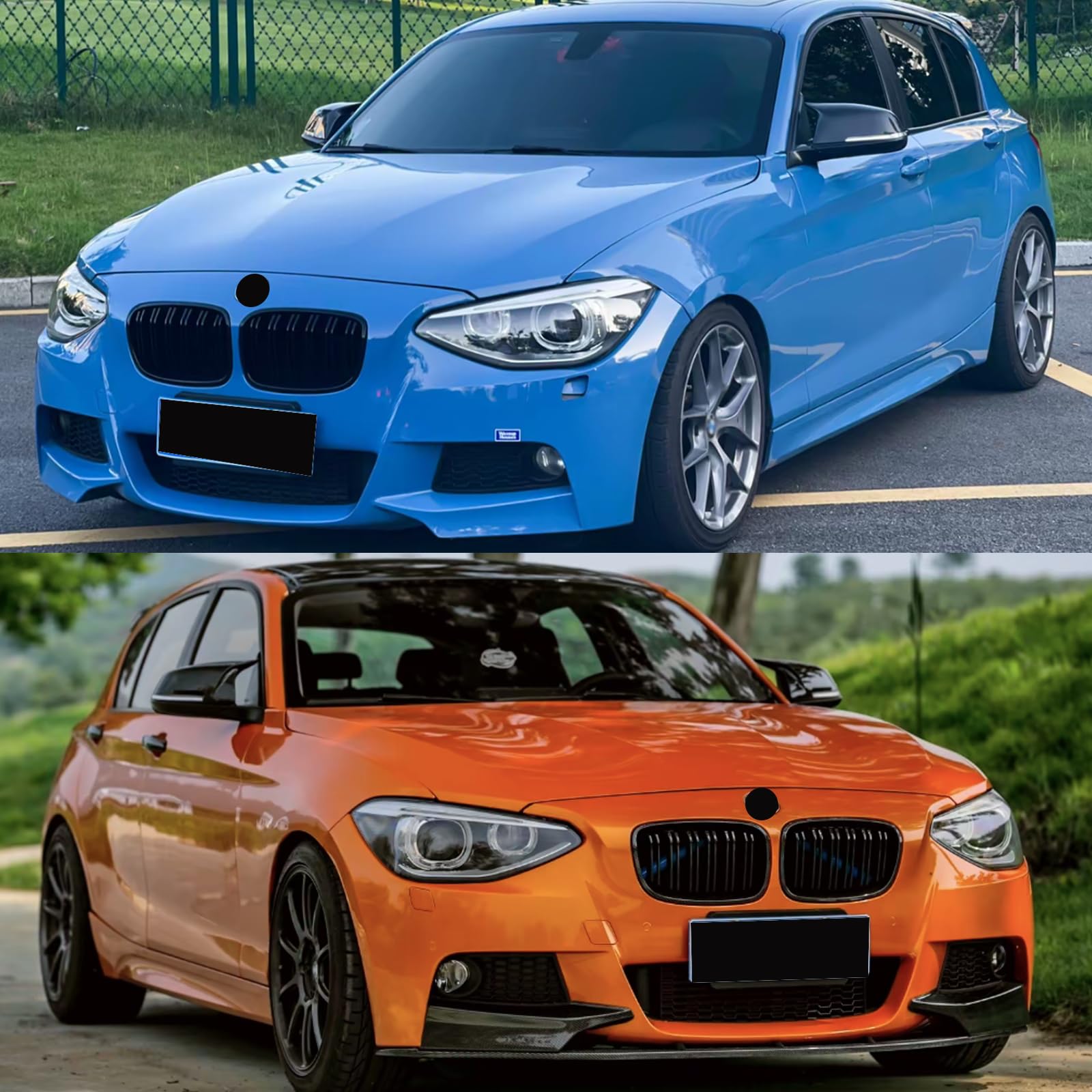 1 Paar Diamond Grille Racing Grills Decoratie Voor BMW X1 F48 2014 2015 2016 2017 2018 2019 Front Nier Grill Auto Accessoires Accessoires (Color : All silver