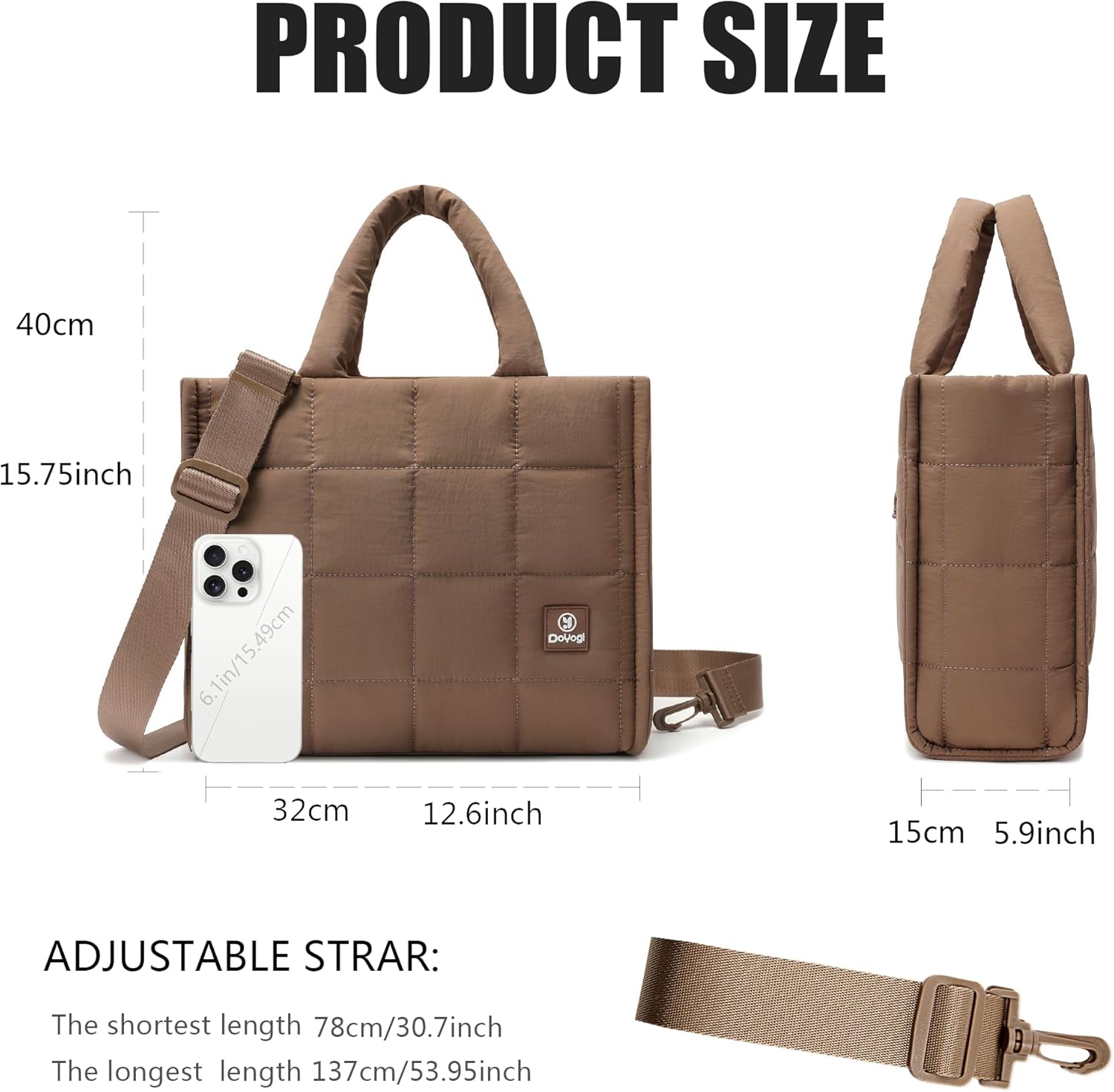 Quilted Crossbody Bags for Women,Puffer Weekender Overnight Bag,Purse Handbag Organizer,Small Tote Bags Shoulder Bag - Image 4