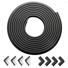 Baby Proof Edges & Corners Protector - Child Proofing Corner Edge Safety Gurards 18ft Edge + 8 Corners Kids Furniture Foam Cushion Bumpers Guard for Fireplace Table Cabinet (Black)