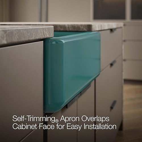 Vista 155 de Kohler Fregadero de la granja Kohler Whitehaven, Frente al delantal altos, K-6489-0, Blanco