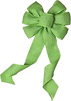 Vista 23 de Lazo de corona de cinta de arpillera natural - 10 pulgadas de ancho, colas de 18 pulgadas de largo, decoración de árbol de Navidad, casa de campo