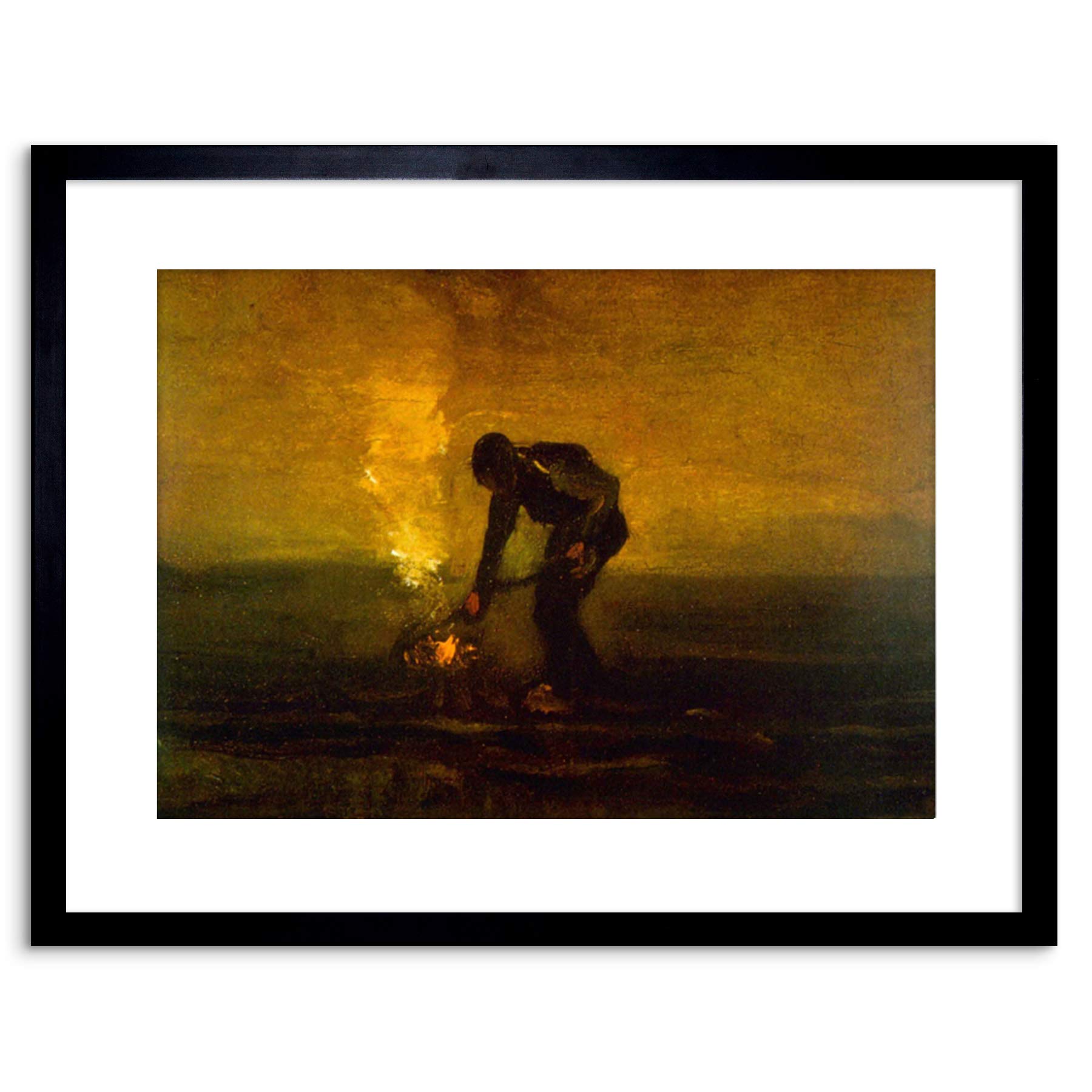 Wee Blue Coo PAINTING VAN GOGH PEASANT BURNING WEEDS FRAMED PICTURE ART PRINT F97X8156