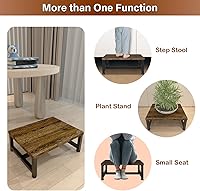Vista 5 de Taburete de Paso de Madera para Niños Pequeños, Niños y Adultos, Taburetes de Paso Resistentes con Capacidad de Carga de 300 Libras, Taburete