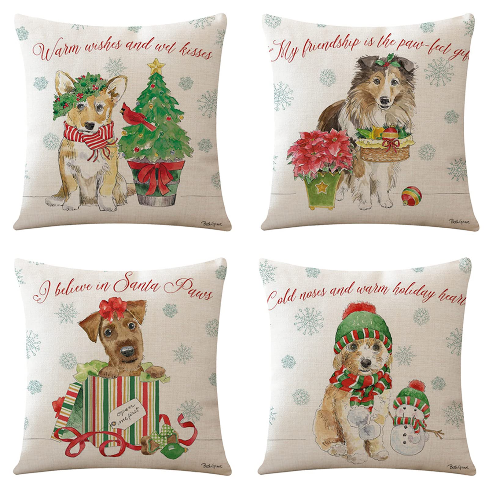 Housse de coussin de Noël 45x45 lavable pour protéger votre canapé