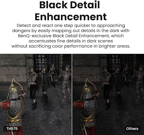 Miniatura 6 de BenQ TH575 1080p Proyector para juegos para interiores, 3800 lúmenes, baja latencia de 16.7 ms, modo de juego mejorado, alto contraste, dual HDMI,