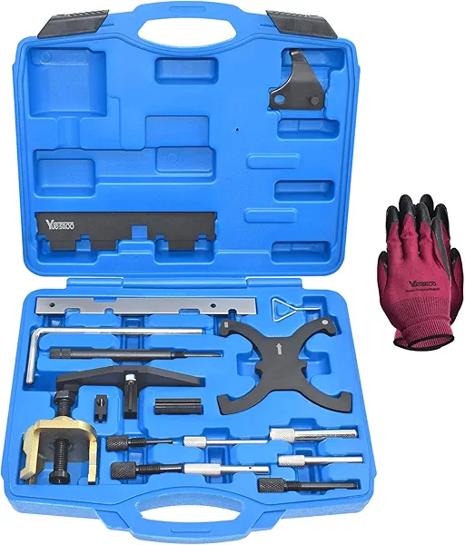 Engine Camshaft Timing Tool Kit, Flywheel Locking Tools, Ford Fiesta Focus Volvo Mazda 1.25 1.4 1.6 1.8 2.0 2.3 2.5L Di/TDCi/TDDi ECOBOOST 1.6 Ti-VCT 1.5 1.6 VVT 2.3L 2.5L, 303-1097 303-1550 303-1556