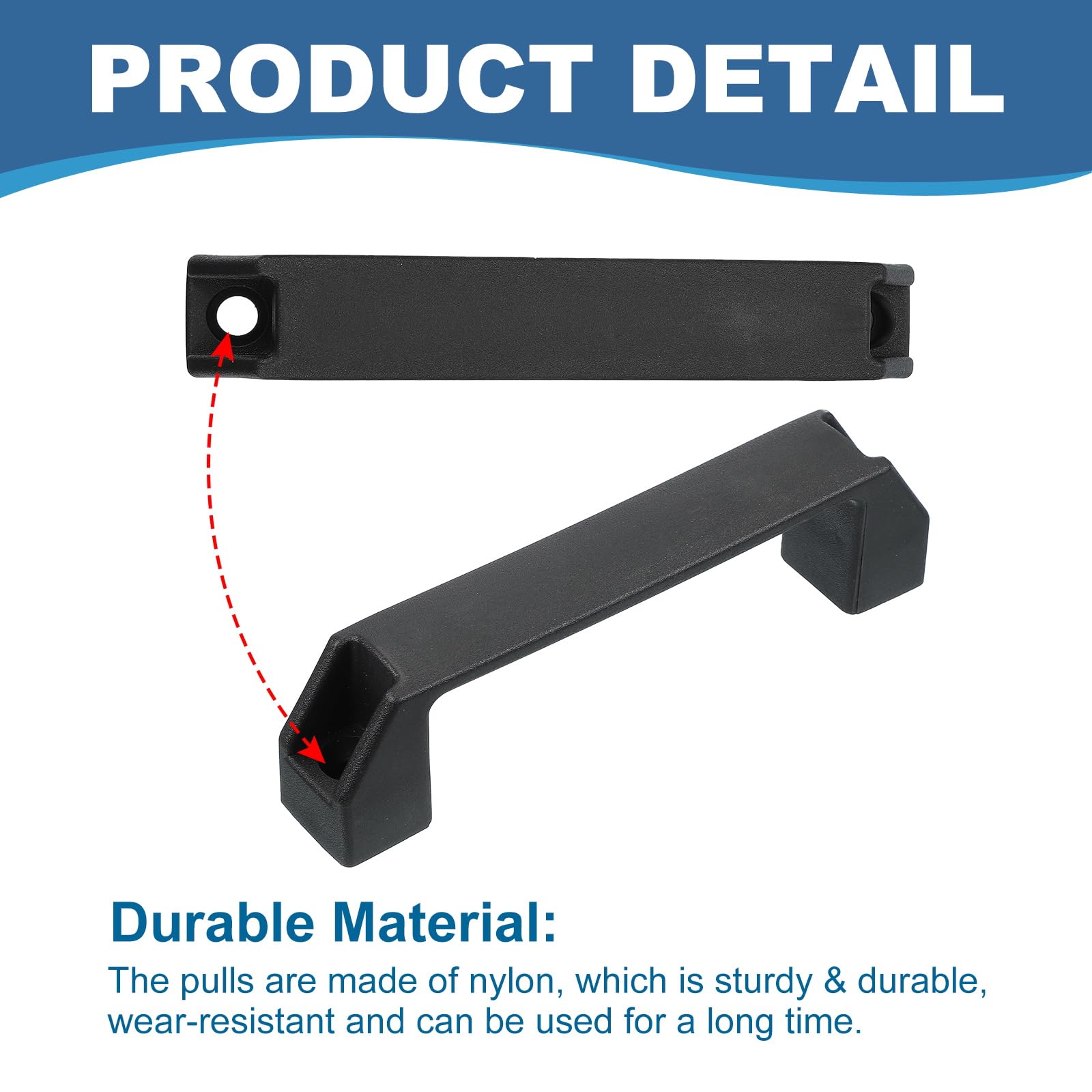 PATIKIL Plastic Pull Handles 150mm Hole Centers - Image 3