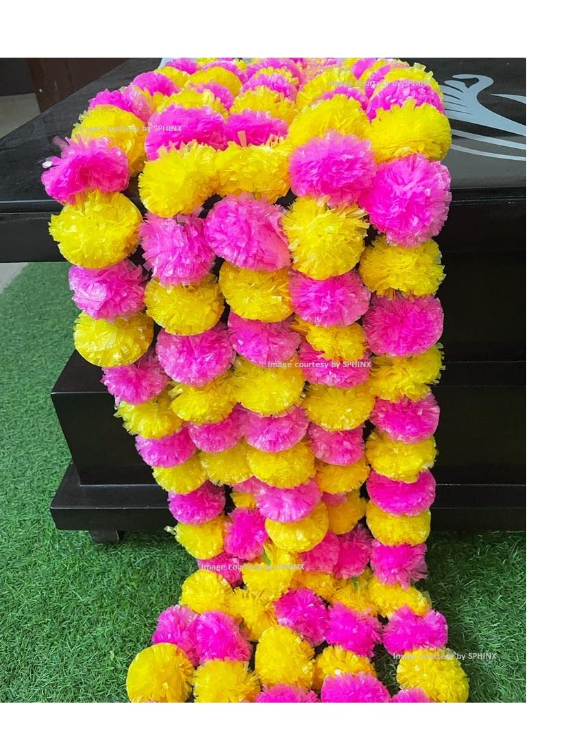 Buy Sphinx Artificial Marigold Fluffy Flowers Garlands for Decoration