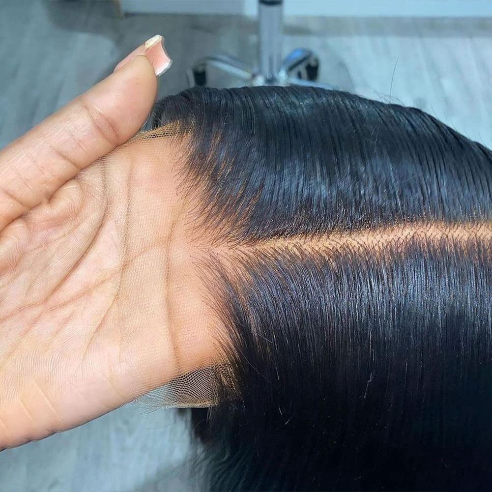 Closure 14” unit, Pre-plucked, bleached knots, Straight Human Hair Wigs 5×5 6x6 HD Lace Closure Wig main image 4