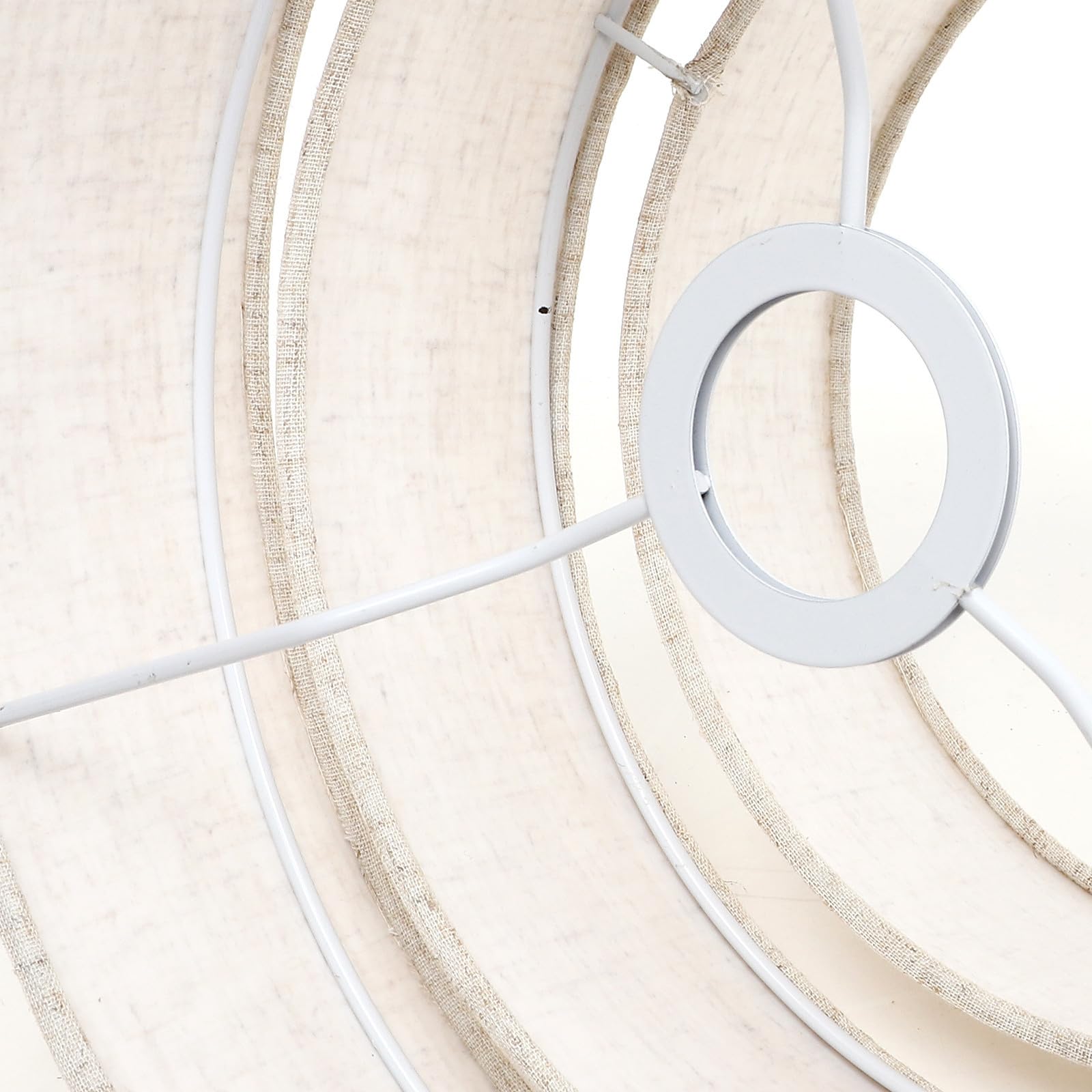 Abat-jour Rond en Lin Beige à 3 Niveaux pour Lampe de Sol Suspendre, Design Moderne et Vintage, Protection des Yeux et Haute Performance