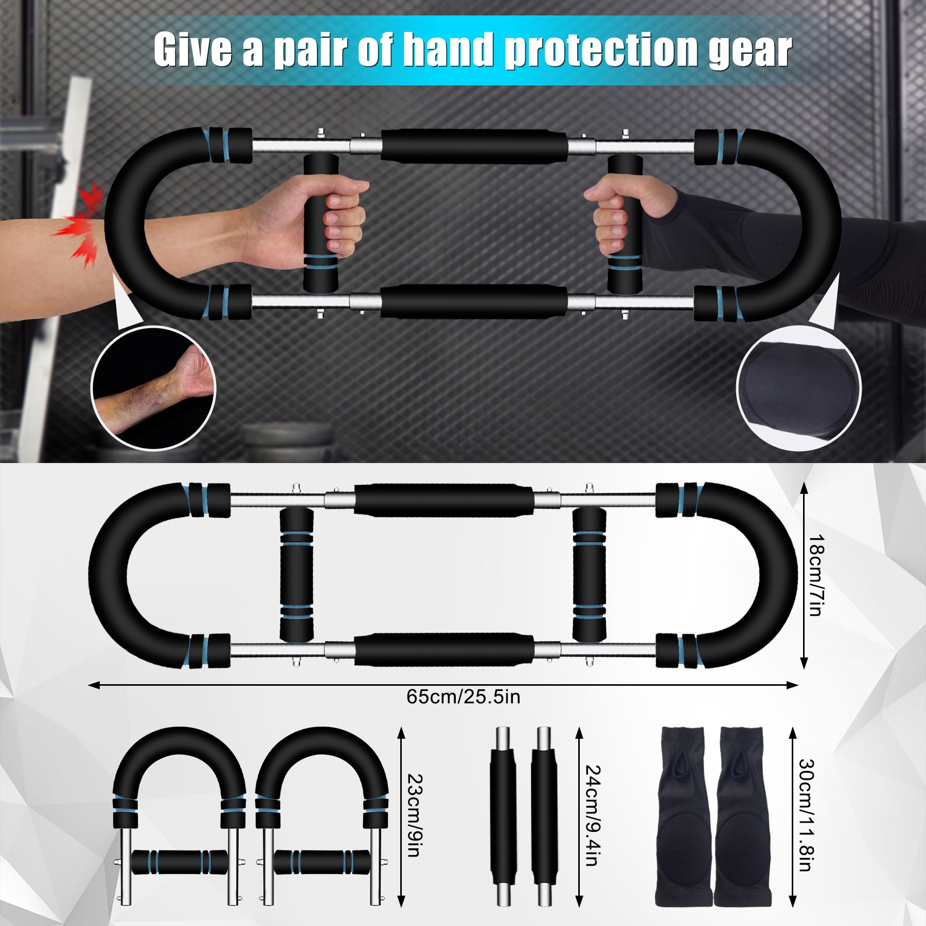 Twister Arm Trainer 5 Resistenza Regolabile 30-50 kg - Muscle Attrezzo Portatile con 2 Protettive per Braccia, Rafforza Braccia, Petto e Spalle, Pettorali Attrezzi per Casa, Ufficio