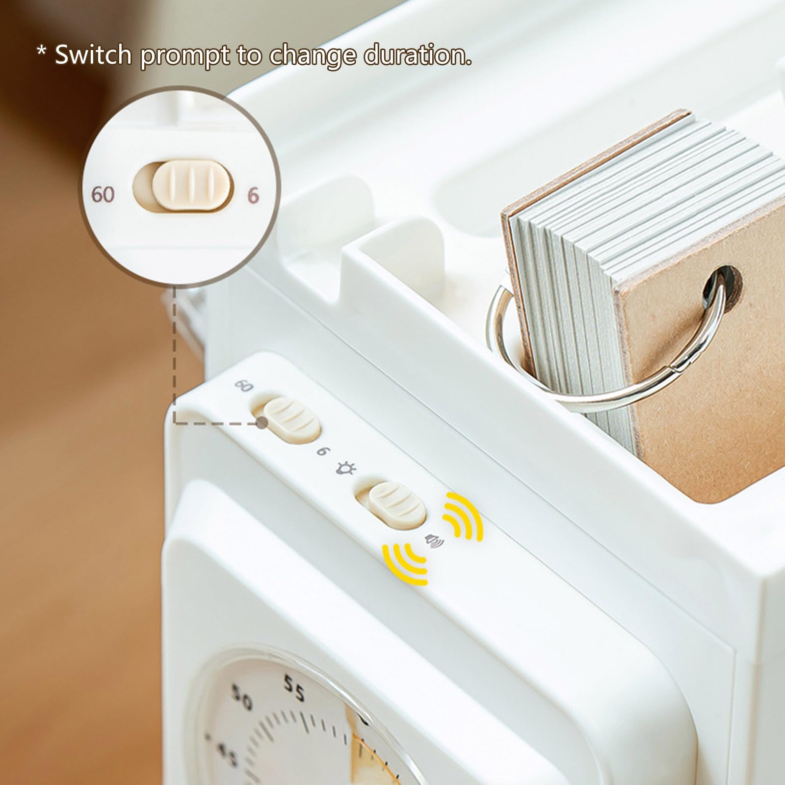 Organizzatori da scrivania con timer, portapenne, portapenne, portapenne, rotante, per scuola, ufficio e casa, con timer visivo e matita rotante