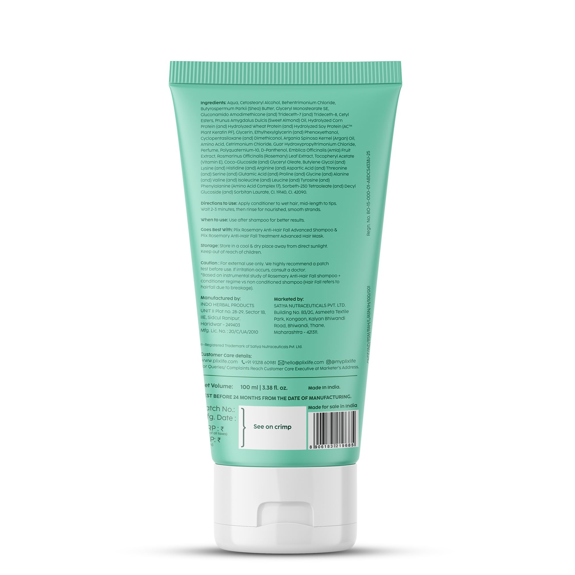 The Plant Fix Plix PLIX Rosemary Advanced Anti Hair Fall Conditioner With Rosemary For Reducing Hair Loss, Breakage| | All Hair Types | Men & Women | Sulphate & Parabeen Free| 175 Ml, 1 Count 1