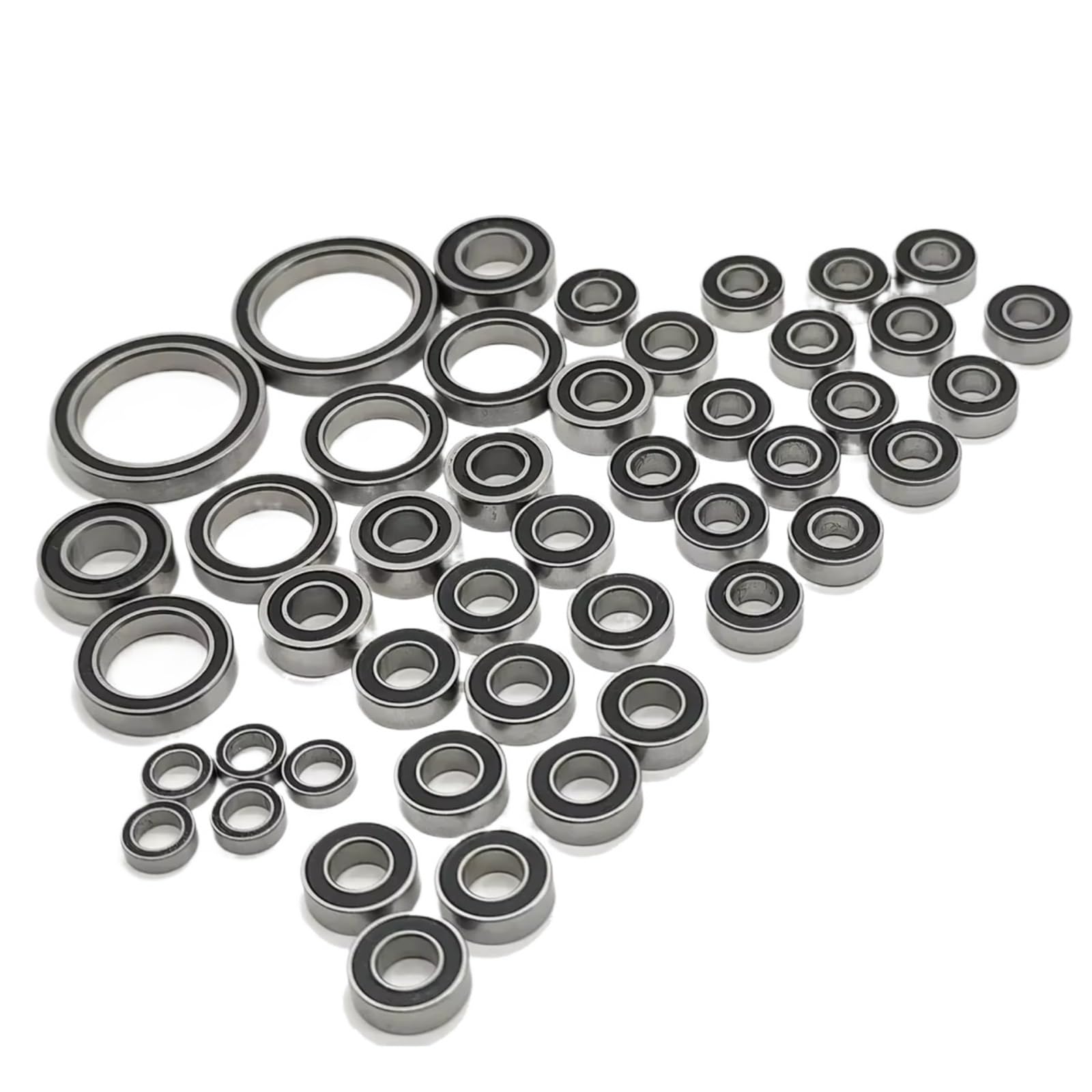 RC Lagerteile Für Traxxas Für Summit 1/10 45Pcs Chrom Stahl Vorgefettet Komplette Kugellager Schwarz Gummi Versiegelt RC Auto