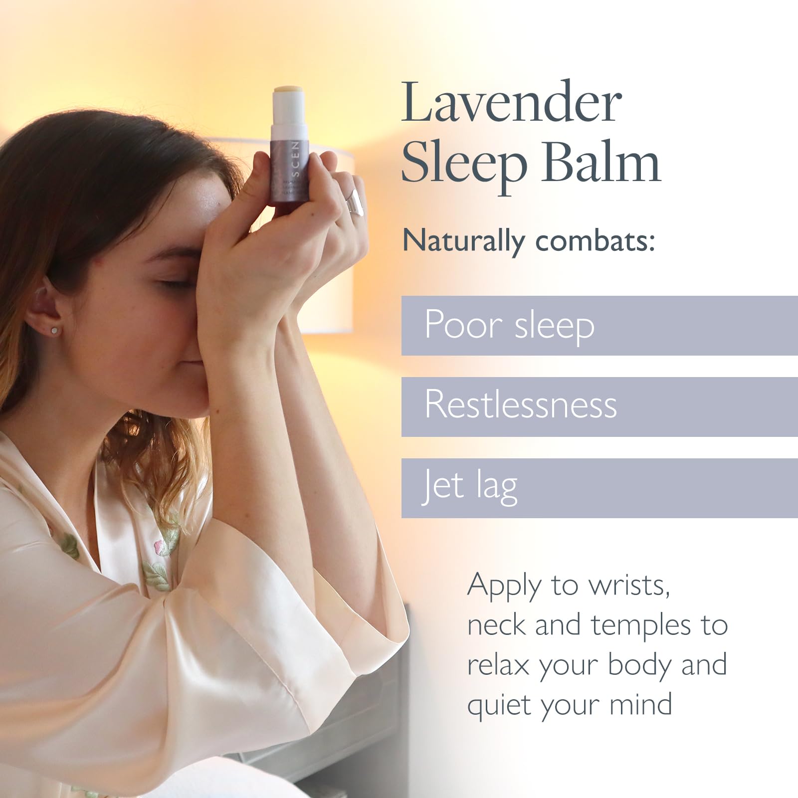 Scentered Sleep Well - Paquete protector de bálsamo de aromaterapia, 2 bálsamos de 5 g y 2 mini bálsamos de viaje para un sueño reparador, aceites esenciales de lavanda, clavo, rosa, manzanilla, ylang