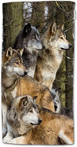 HGOD DESIGNS Toallas de mano de lobo, diseño de animales salvajes, toalla de mano suave para baño, cocina, yoga, gimnasio, toallas decorativas de 15