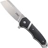 CRKT Ripsnort EDC Folding Pocket Knife: Everyday Carry, Heavy Cleaver Style Blade, Flipper Open, Liner Lock, POM with Stainless Inlay, Deep Carry Pocket Clip 7270