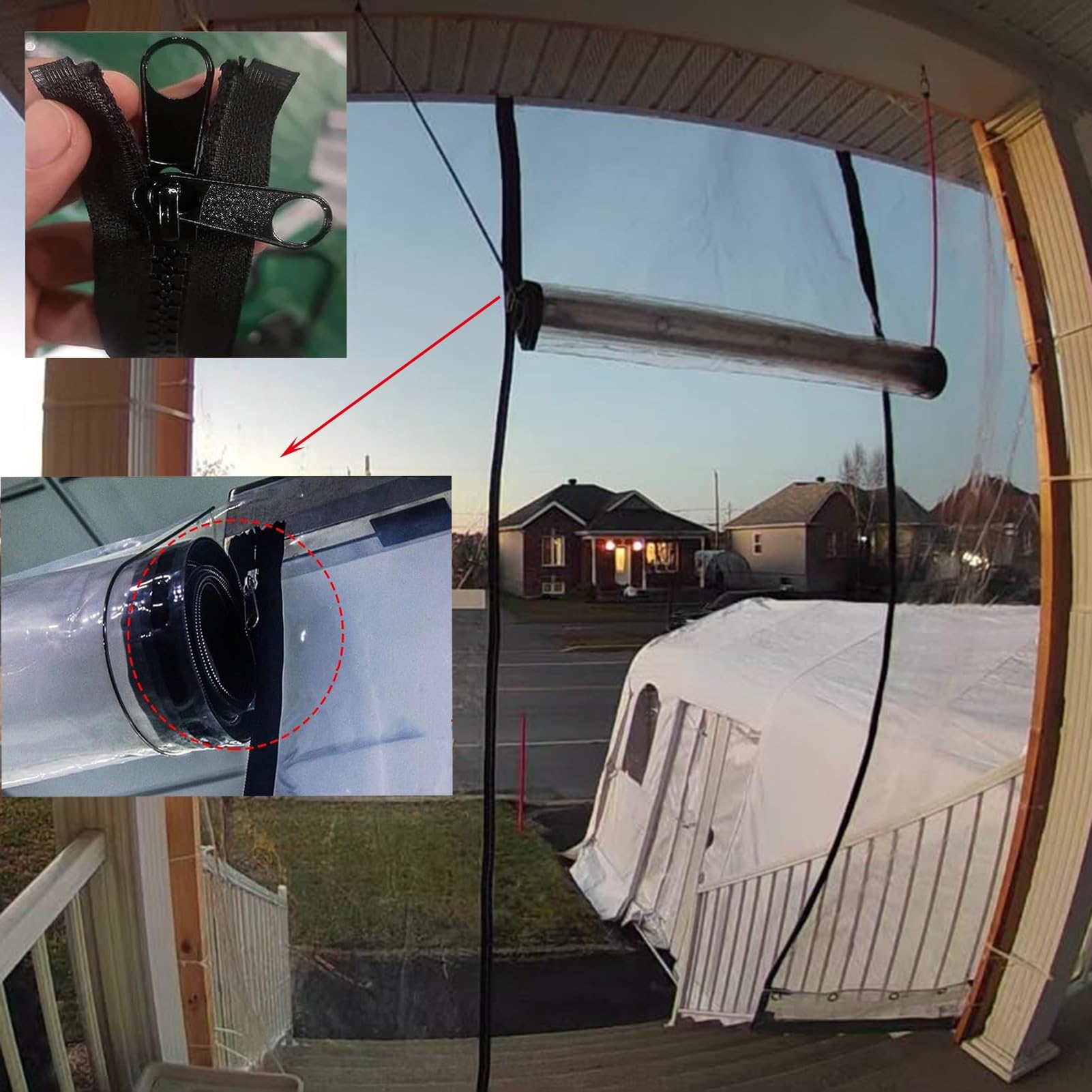 Wasserdichte, transparente Plane mit Tür, PVC, für den Außenbereich, Pera, Terrasse und Deck, wetterbeständiges Vordach für alle Jahreszeiten