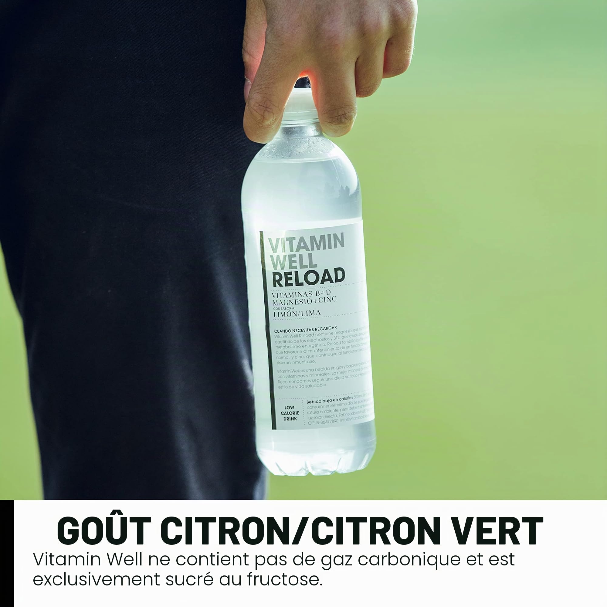 Vitamin Well Vitamine eau au goût – vitamine B, vitamine D – boisson fonctionnelle et hypocalorique enrichie en ingrédients fonctionnels – 12 x 500 ml avec gage (reload)