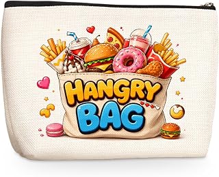 Hangry Bag Snack Makeup Bag, Funny Snack Cosmetic Bags Organizer Bag | Snack Lover Gifts for Women Sister Travel Makeup Pouch Birthday Christmas Gift for Women Mom Friend