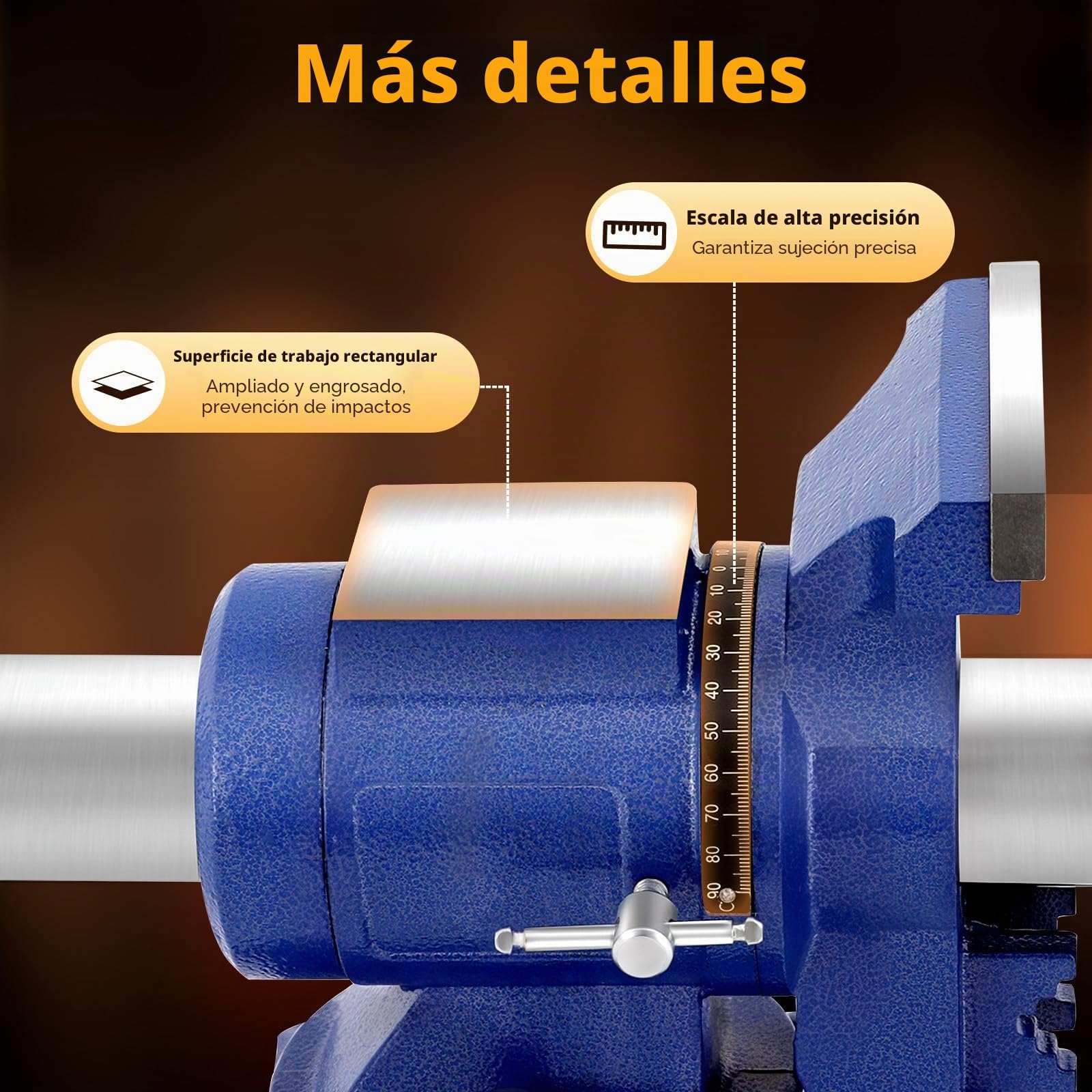 Tornillo de banco profesional grande 5" 125 mm envergadura 360 ° giratorio multifuncional banco de trabajo abrazadera de mesa de hierro dúctil para mecánicos e ingenieros