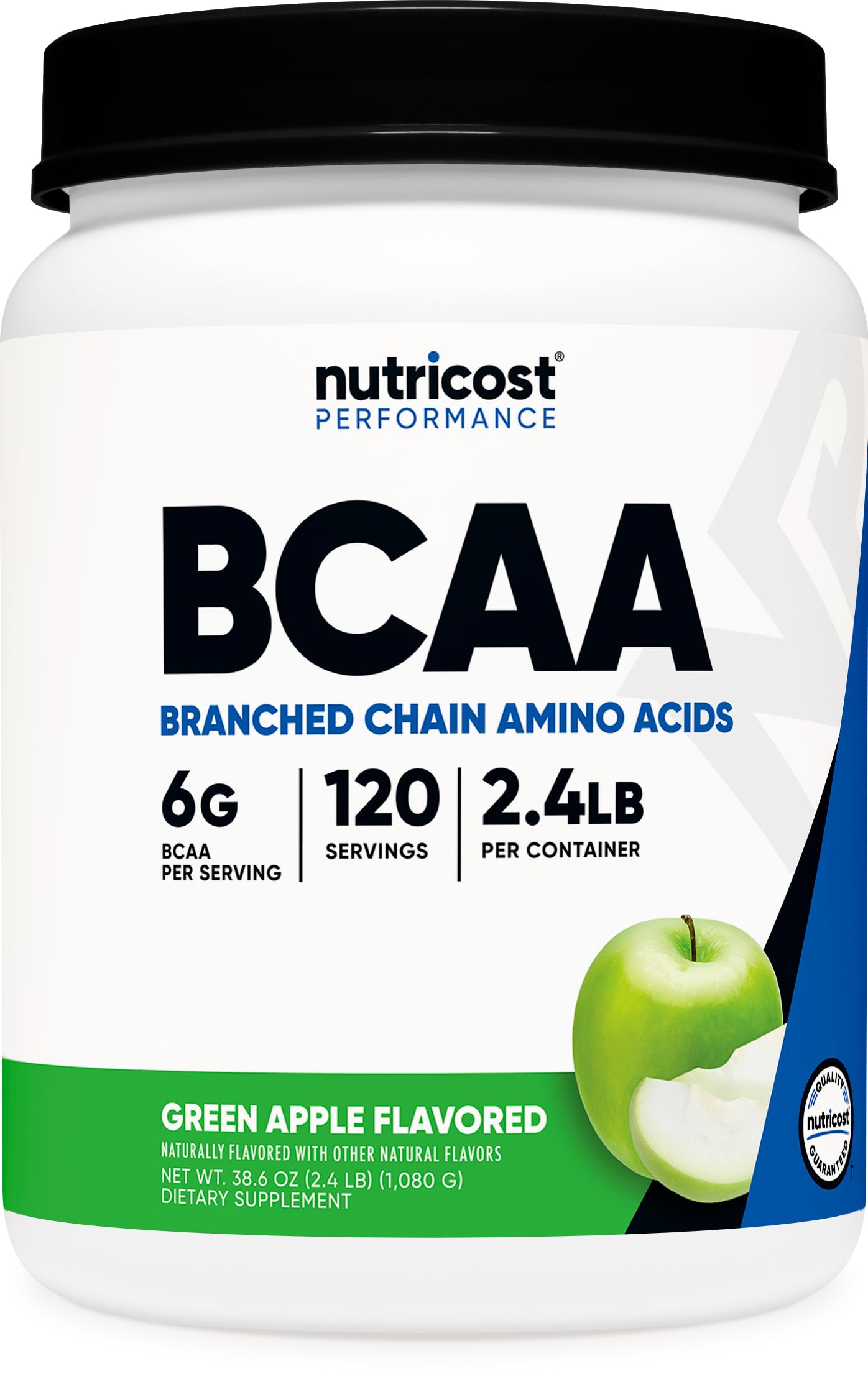 NutricostBCAA Powder 2:1:1, 120 Servings (Green Apple)
