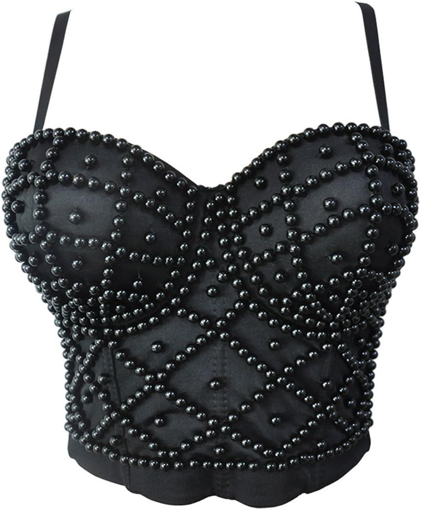 bslingerie® Madonna Style Metallic Studs Bustier Bra Corset Top