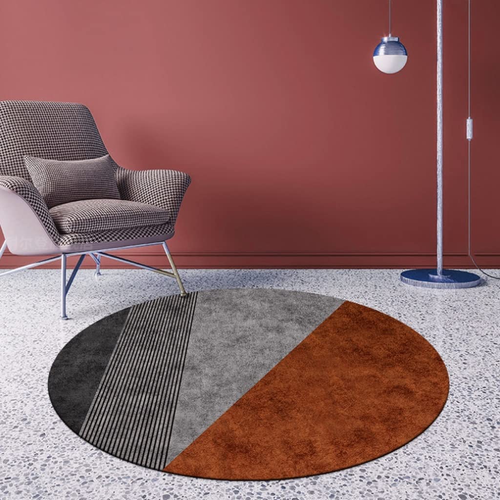 Dywan do Wnętrz Okrągłe Dywaniki Krótki Dywan Z Polaru Niezrzucający Salon Sypialnia Nowoczesny Dywan (Color : A, Size : 63"/5.2 ft)