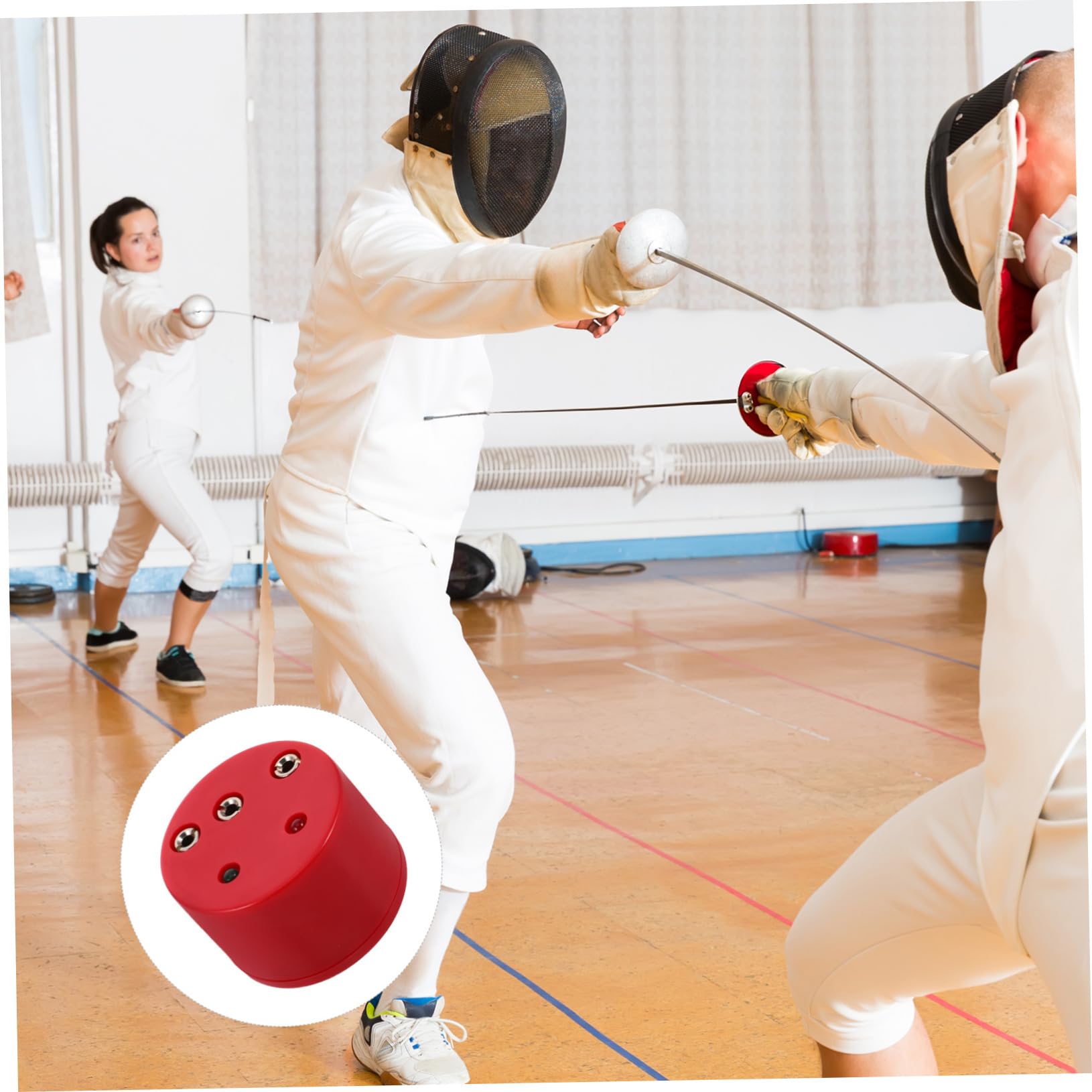 Yardwe Probador de Aparatos de Esgrima para Épée y Equipo de Esgrima, Diseño Multifuncional Fácil de Usar, Material Plástico y Cobre, Adecuado para Entrenamientos Profesionales