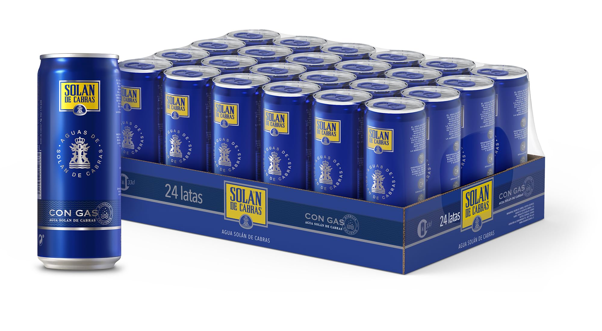 Solán de Cabras Natural mineral water - Pack of 24 boxes x 33 cl -  Sparkling water : Amazon.com.be: Grocery